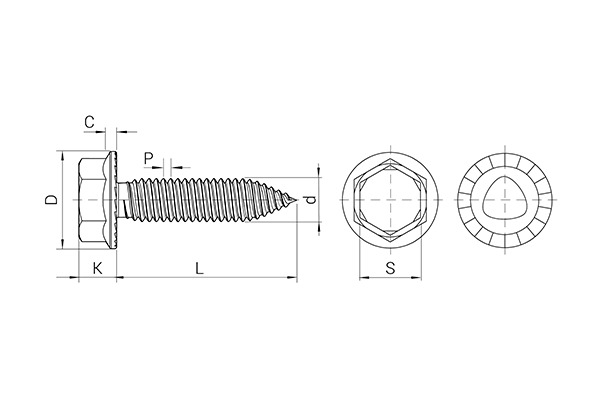 FASTITE®2000™ 镀锌螺钉，六角法兰头，CUT-OFF尖尾