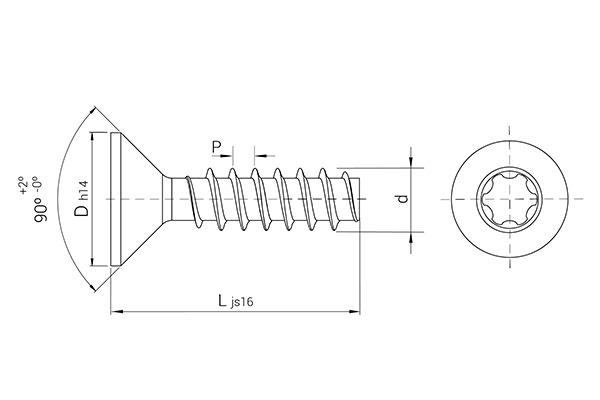 REMFORM® II HS™ 镀锌螺钉, 沉头, TORX PLUS® AUTOSERT® 槽型