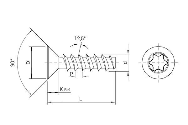 REMFORM® 镀锌螺钉,沉头,TORX® 槽型