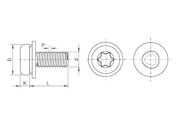 TAPTITE II® 镀锌螺钉,盘头+锥形垫圈,TORX® 槽型