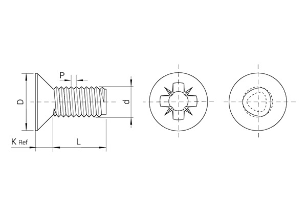 TAPTITE II® 镀锌螺钉，沉头，POZI 槽型