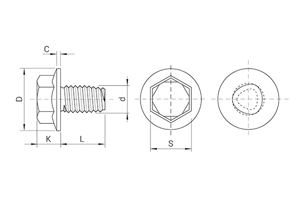 TAPTITE II® 镀锌螺钉， 六角法兰头