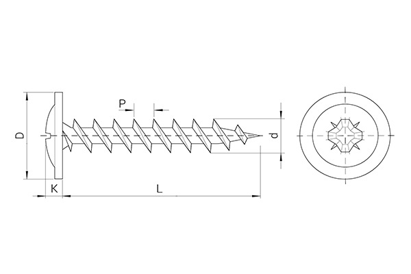 TWINPLAST 螺钉,法兰盘头,POZI槽型,CUT-OFF钉尖